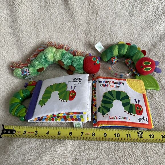 Eric Carle Hungry Caterpillar Lot Of 4 Plush Baby Toy Soft Book Rattle - Picture 8 of 8